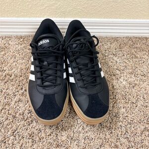 Adidas Black and White Sneakers with Tan Sole.  Women’s size 10